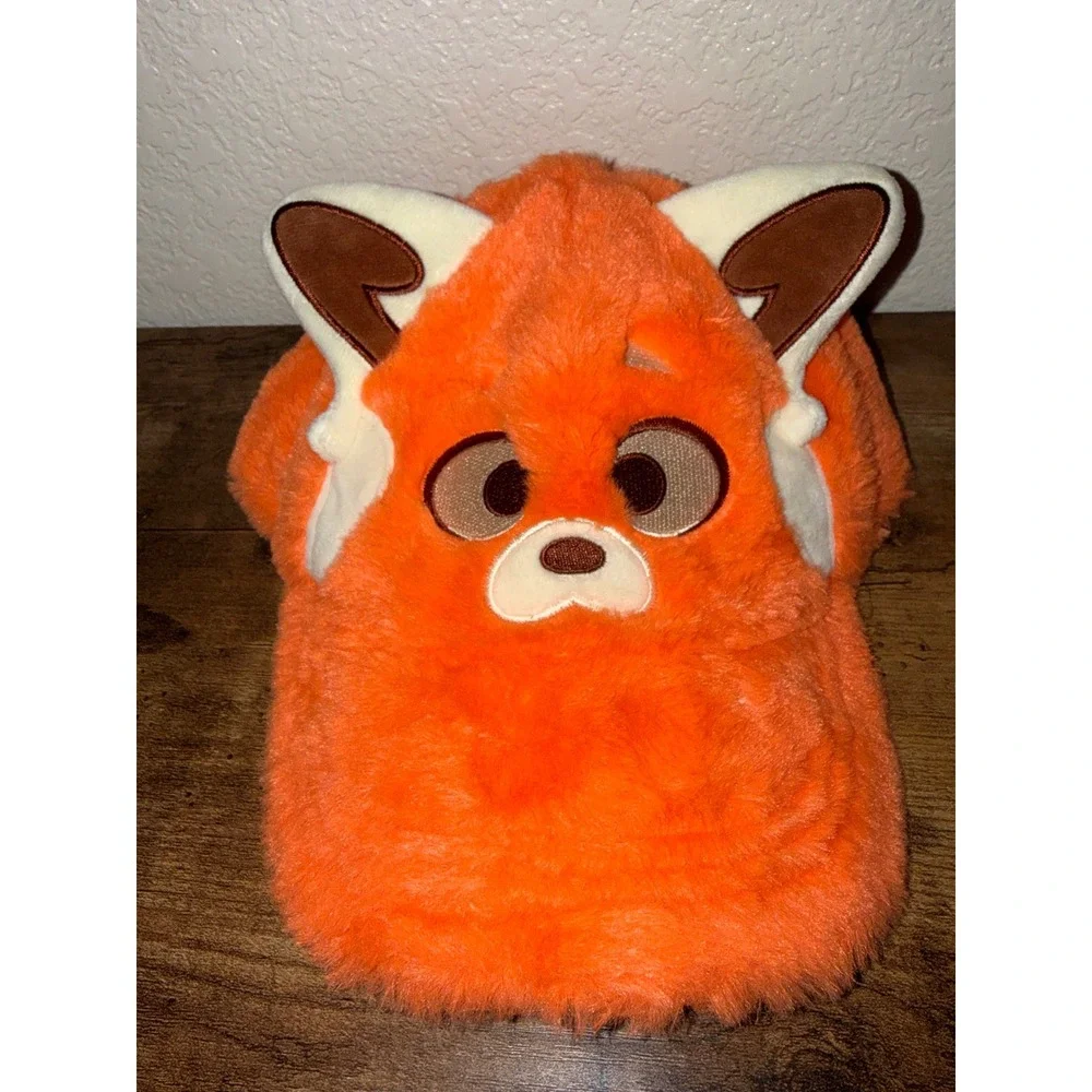 Disney Pixar Turning Red Panda Meilin Lee Faux Fur Baseball Hat Orange Plush Cap